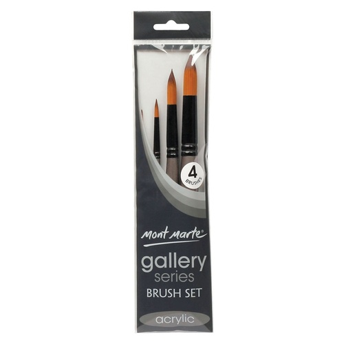 Mont Marte Gallery Series Brush Set Acrylic 4pce