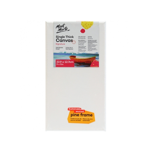 Mont Marte Canvas 23cm x 13cm Thin Single Thick Studio Stretched Frame 9x5in"