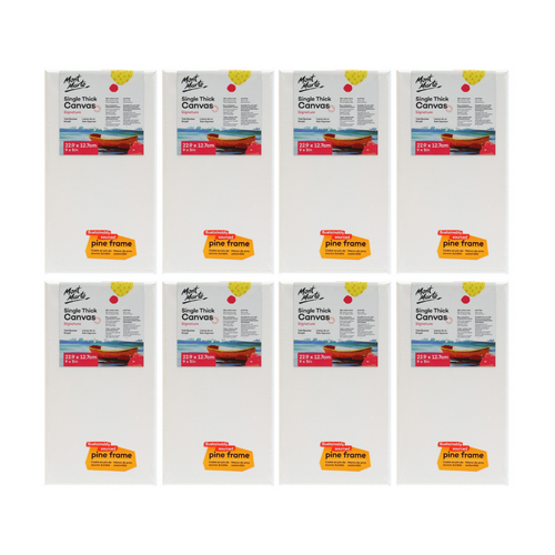 8x Mont Marte Studio Canvas Single Thick 22.9x12.7cm Mini Canvases Bulk Set