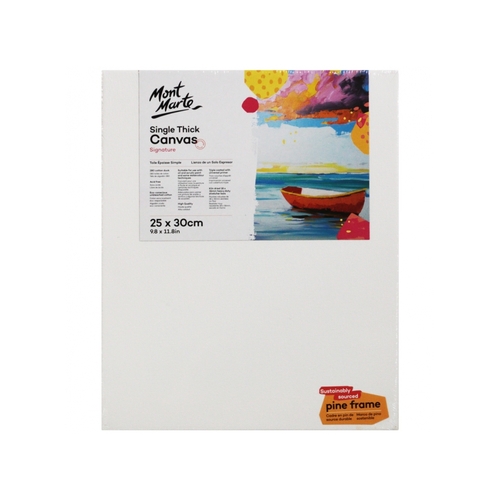 Mont Marte Canvas 25cm x 30cm Thin Single Thick Studio Stretched Frame 9x11in"