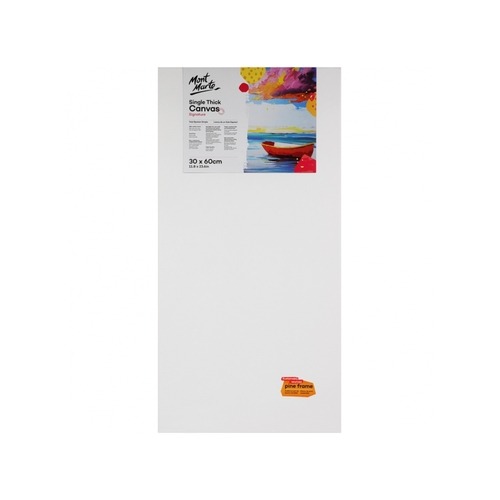 Mont Marte Canvas 30cm x 60cm Thin Single Thick Studio Stretched Frame 11x23in"