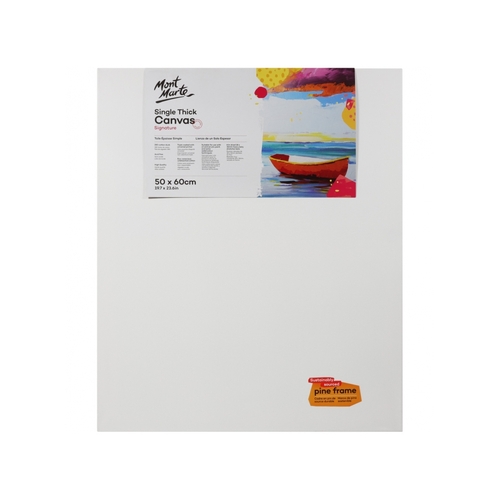 Mont Marte Canvas 50cm x 60cm Thin Single Thick Studio Stretched Frame 19x23in"