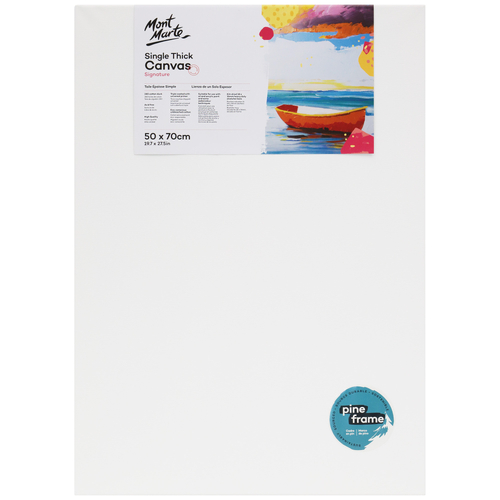 Mont Marte Canvas 50cm x 70cm Thin Single Thick Studio Stretched Frame 19x27in"