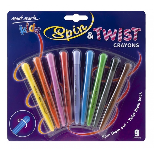Mont Marte Kids Spin & Twist Crayon Set 9pce