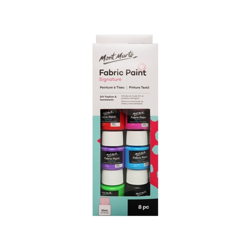 Mont Marte Fabric Paint Set 8pce x 20ml Tubs