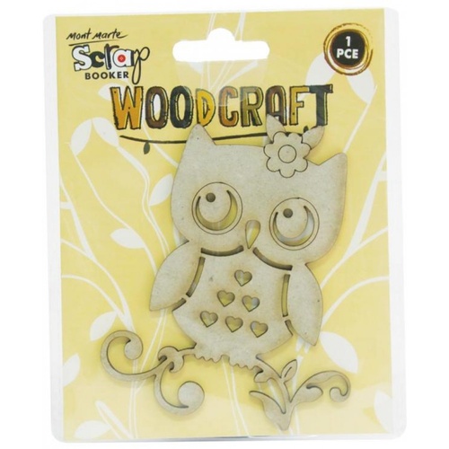 Mont Marte Scraping Woodcraft - Chipboard Owl 1pce For Scrapbook Craft