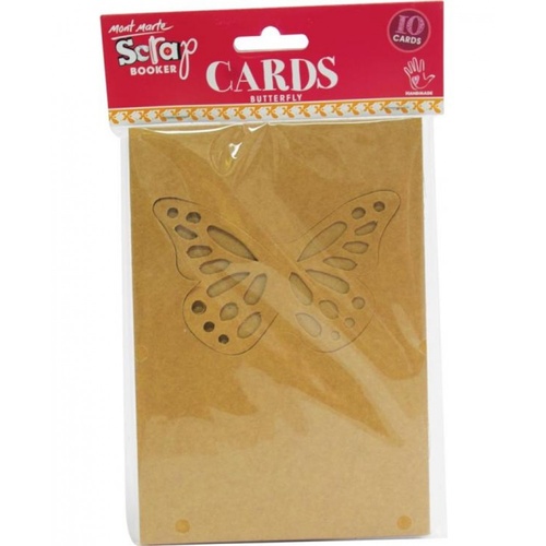 Mont Marte Scraping Cards - Kraft Butterfly Cards 10pce