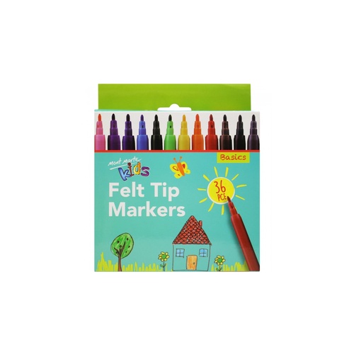 Mont Marte Kids Felt Tip Markers 36pce - Basics