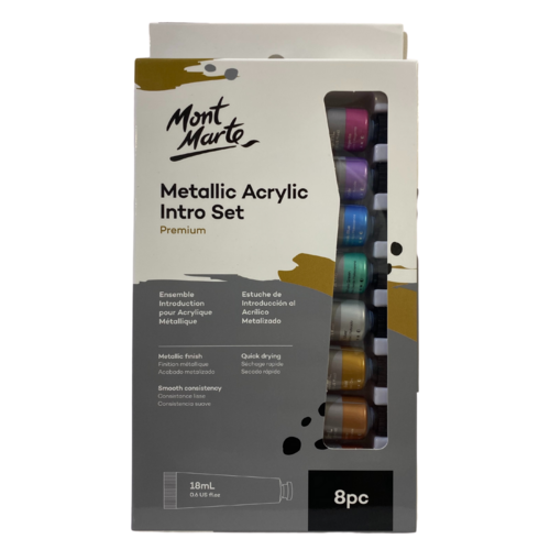Mont Marte Metallic Acrylic Introduction Set 8pce x 18ml