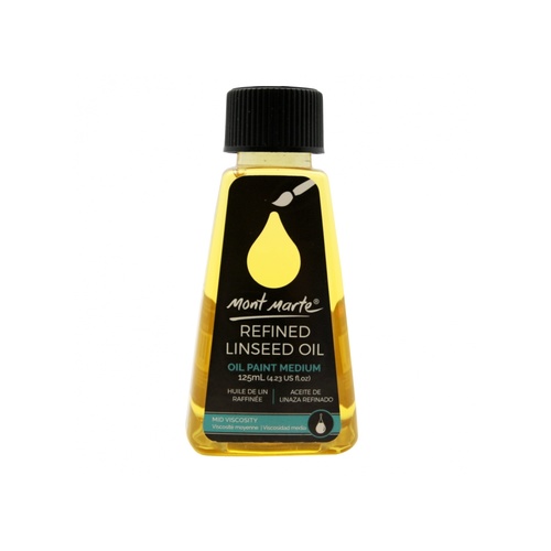 Mont Marte Refined Linseed Oil 125ml Slow Down Drying Process