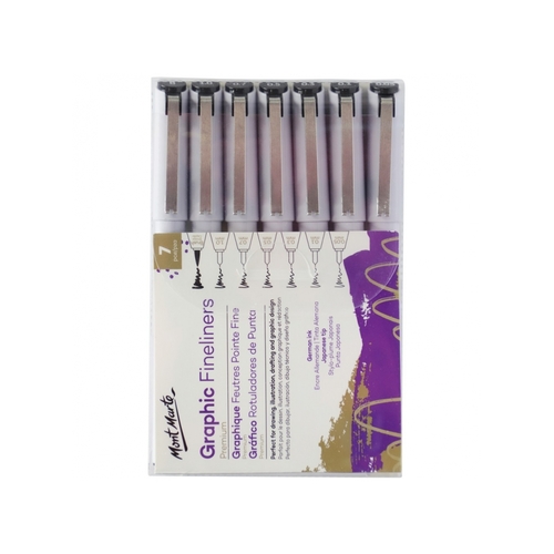 Mont Marte Premium Graphic Fine Liners Set 7pc Writing and Drawing Set