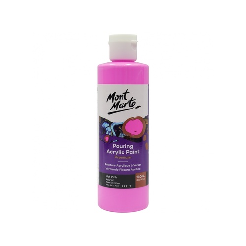 Mont Marte Pouring Paint Acrylic 240ml - Hot Pink for Fluid Art