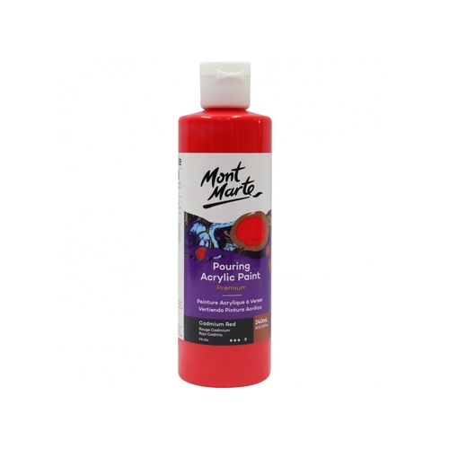 Mont Marte Pouring Paint Acrylic 240ml - Cadmium Red for Fluid Art