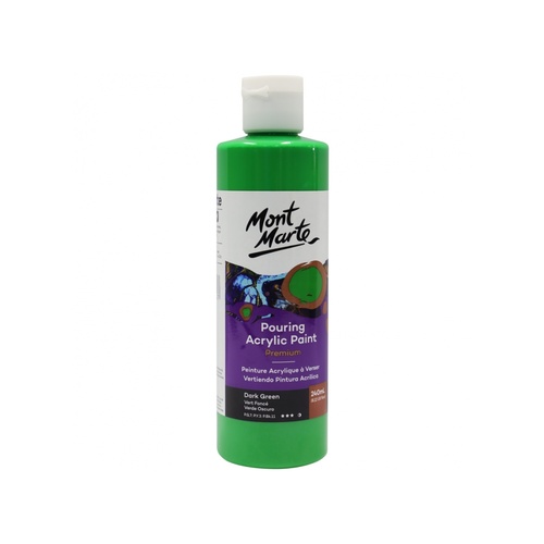 Mont Marte Pouring Paint Acrylic 240ml - Dark Green for Fluid Art