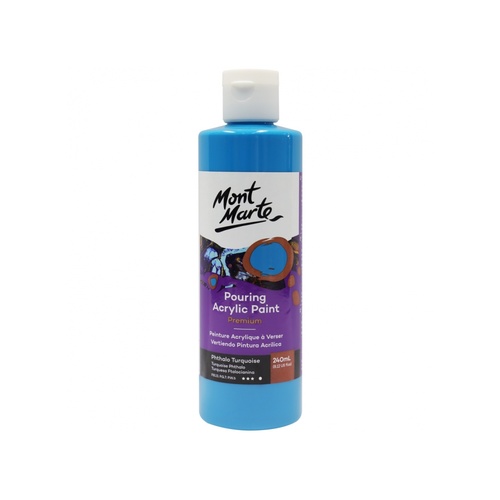 Mont Marte Pouring Paint Acrylic 240ml - Phthalo Turquoise for Fluid Art
