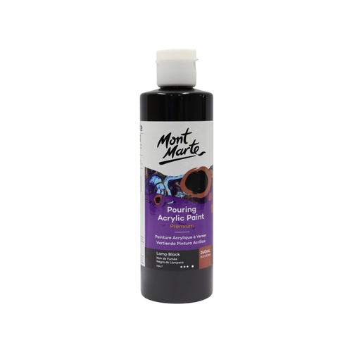 Mont Marte Pouring Paint Acrylic 240ml - Lamp Black for Fluid Art