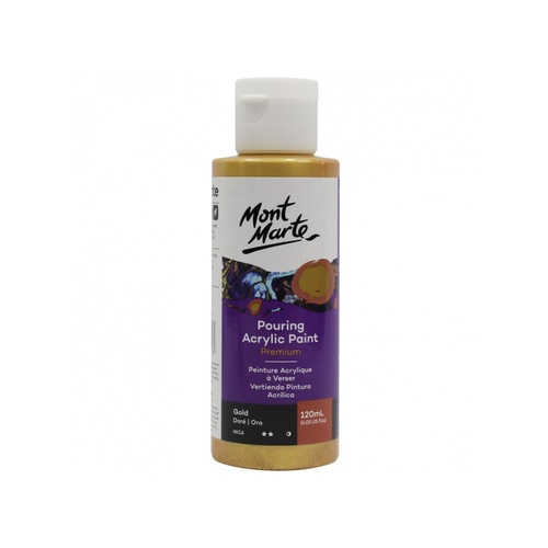 Mont Marte Pouring Paint Acrylic 120ml - Gold for Fluid Art