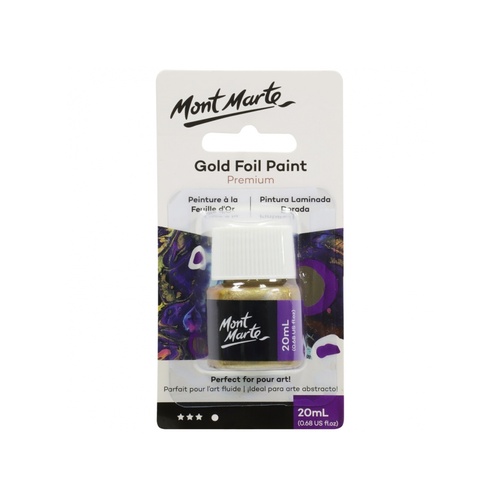 Mont Marte Gold Foil Paint 20ml Pouring Paint Range for Fluid Art