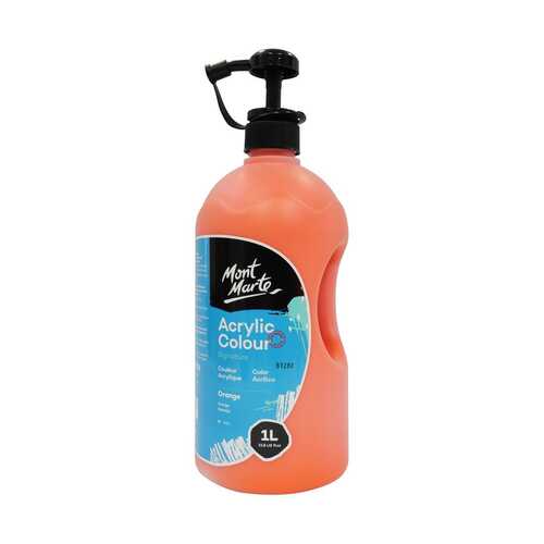 Mont Marte Acrylic Paint 1 Litre Pump Bottle - Orange