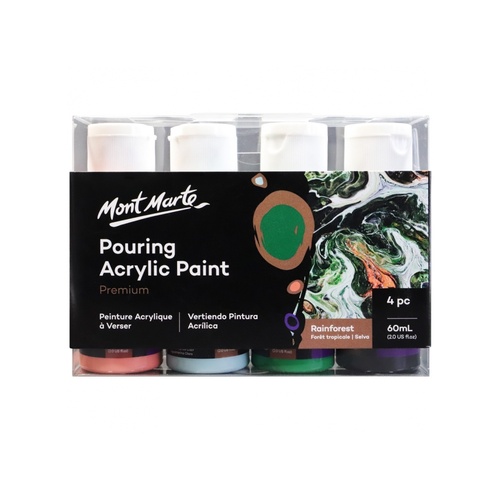 Mont Marte Pouring Paint Acrylic 60ml 4pc - Rainforest