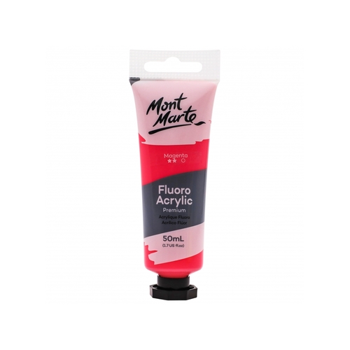 Mont Marte Fluoro Acrylic Paint Tube 50ml - Magenta Glow
