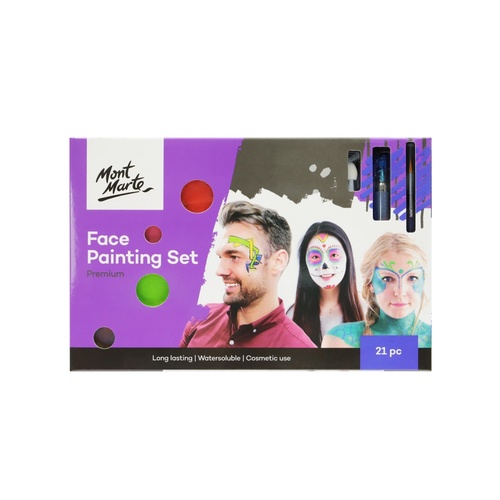 Mont Marte Face and Body Painting Set Sponges, Gel, Glitters MORE