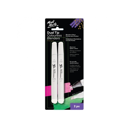 Mont Marte Dual Tip Clear Alcohol Marker Blenders 2pce Non Toxic