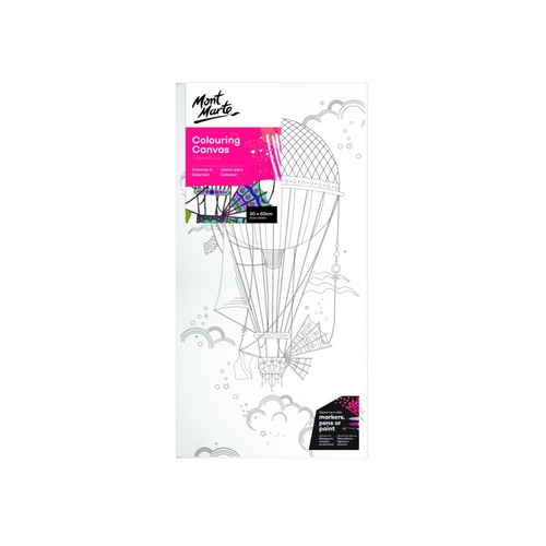 Mont Marte Colouring In Canvas Hot Air Balloon 30cm x 60cm Stretched Frame DIY