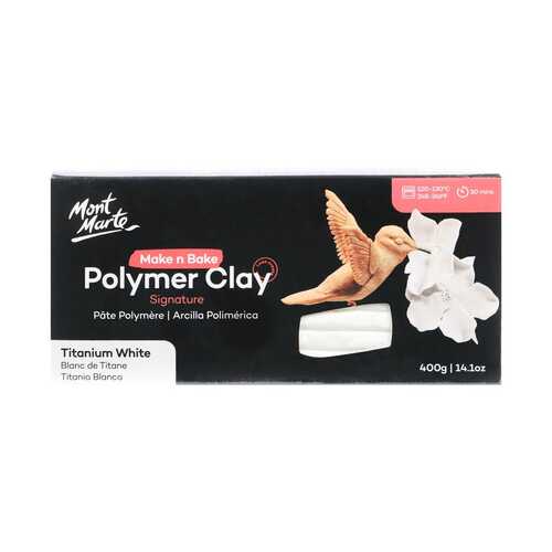 Mont Marte Make n Bake Polymer Clay 400g - Titanium White