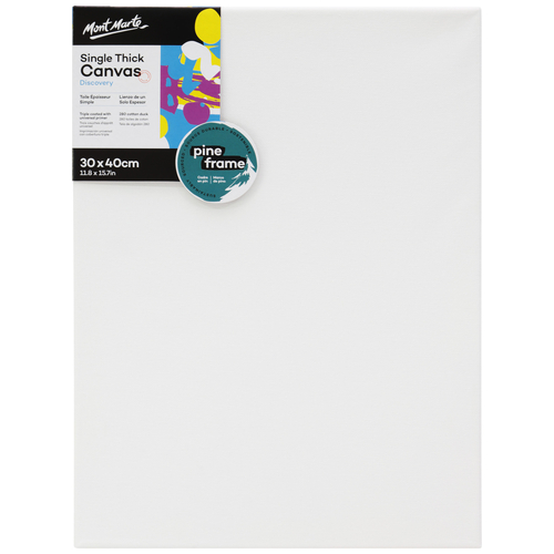 Mont Marte Canvas 30cm x 40cm Thin Single Thick Studio Stretched Frame