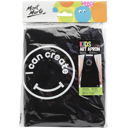 Mont Marte Kids Art Apron/Smock, 100% Black Cotton, Creative Style