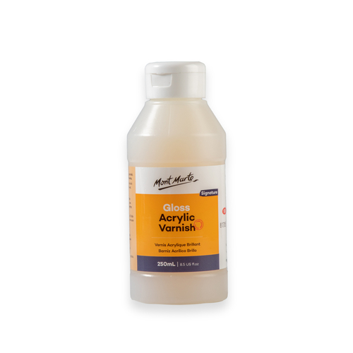 Mont Marte Gloss Finish Acrylic Paint Varnish 250ml Overlay Artwork Sealant