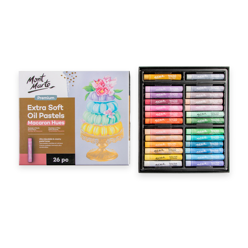 Mont Marte Extra Soft Oil Pastels Macaron Hues Colours 26pce Artist Quality