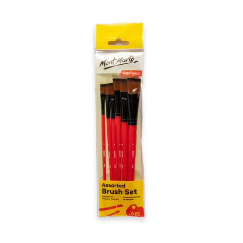 Mont Marte Mixed Paint Brush Set 6pce Beginner Brushes Set