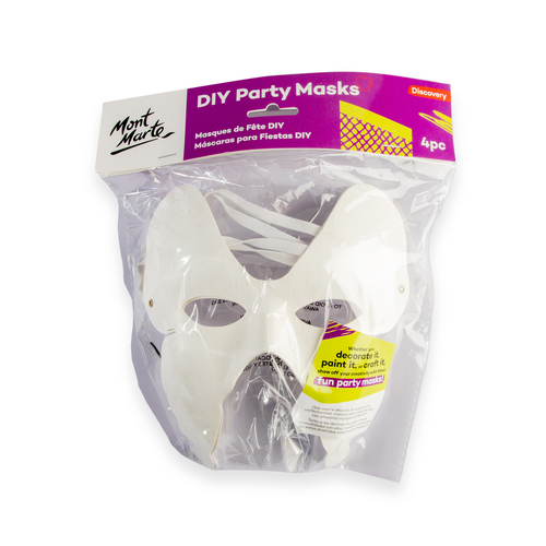 Mont Marte Butterfly DIY Party Face Masks 4pce Painting Paper Mache Kids