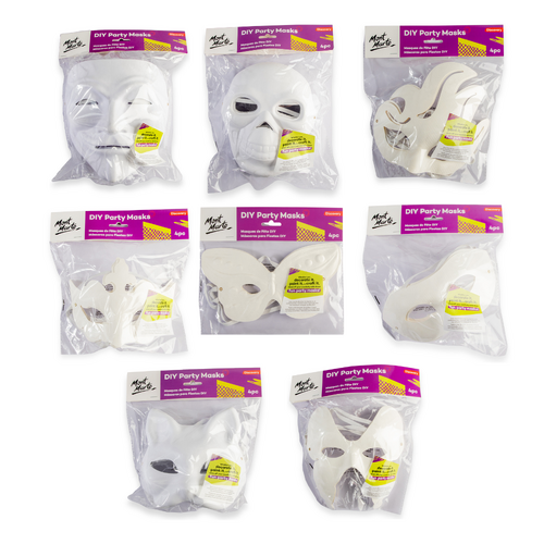 32pce DIY Party Face Masks Mixed Styles, Painting Paper Mache Classroom Art Set