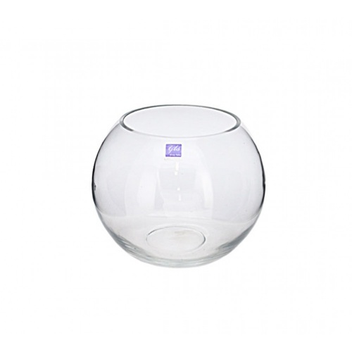 1pce Round Glass Fish Bowl, Display Fighter Fish and Plant 25cm