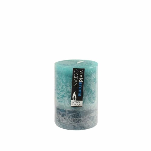 7x10cm Vivid Aroma Scented Pillar Candle - Ocean