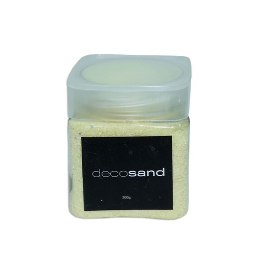 1pce Yellow 300g Deco Sand Coloured Tub with Screw Lid Display Craft