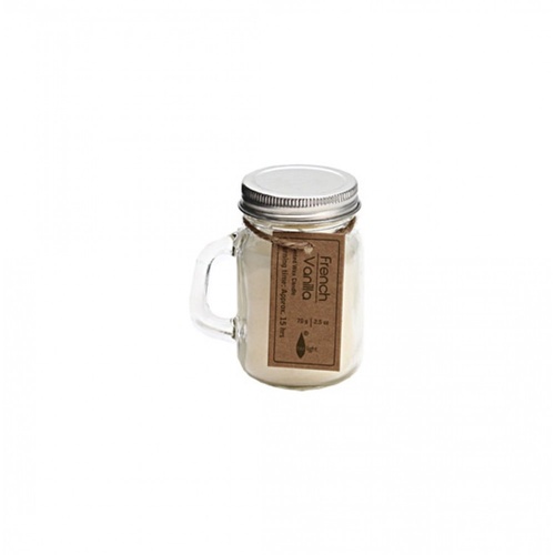 1pce 8.5cm Scented Candle in Mini Mason Jar, Cute, Retro-French Vanilla