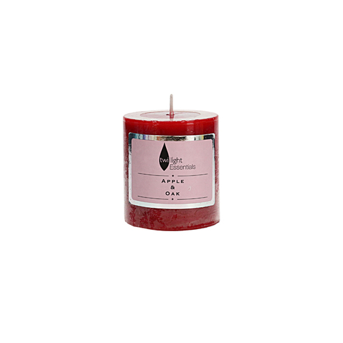 Twilight Essential Pillar Candle Apple & Oak Scented Wax 6.8x7.5cm