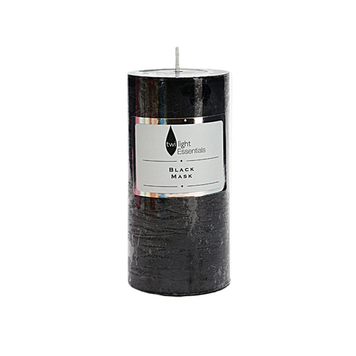 Twilight Essential Pillar Candle Black Musk Scented Wax 6.8x14cm