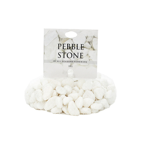 1kg White Marble Stones Tumbled 8-12mm in Bag Great for Plants & Candle Displays