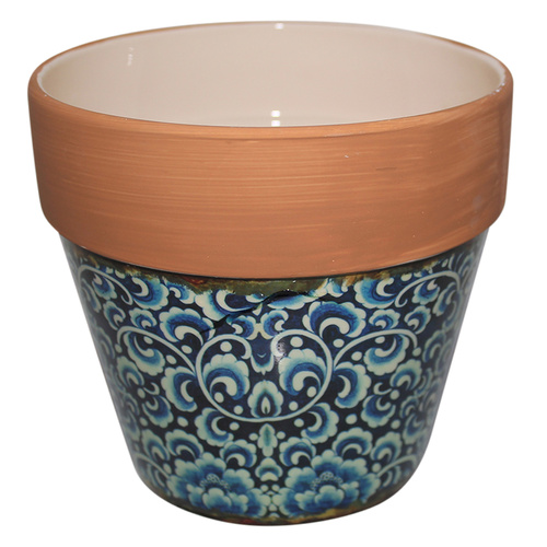 New 1pce Turkish/Urban Ceramic Flower Pot Rustic 16.5x15cmH [TYPE A]