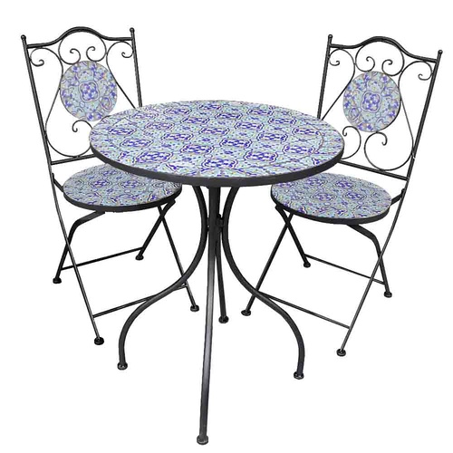 Table x1 and Chairs x2 Set Metal (1/1)