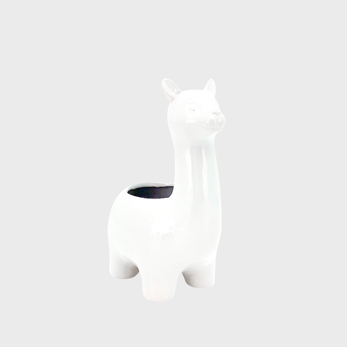 New 1pce White 19cm Pot Llama Planter Herb Garden Ceramic Flower