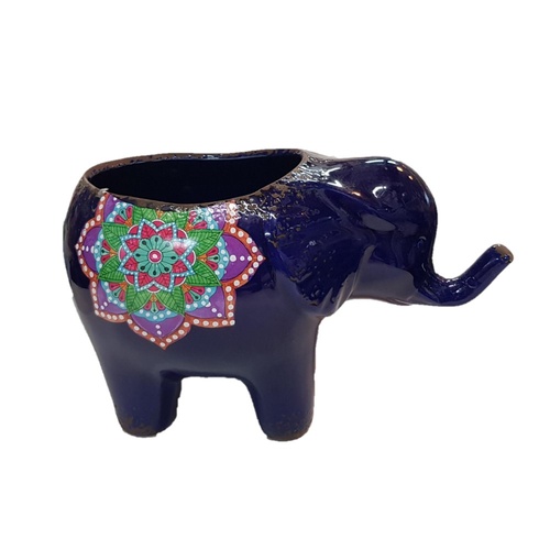 [Navy Blue] Pot Elephant 26x16cm Ceramic 4 Assorted Planter Garden D̩cor