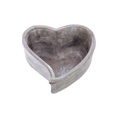 1pce Planter Heart Shape Cement 20.5x19x11cm Succulent Display Flower Pot