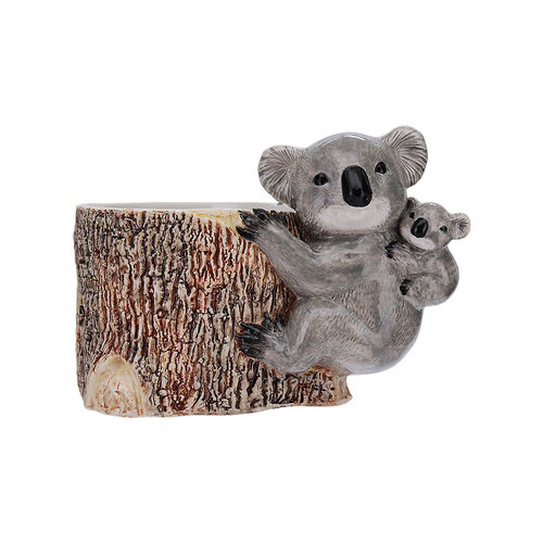 1pce Pot Koalas on Tree Trunk with Baby Flower / Herb 13x13x15.2cm