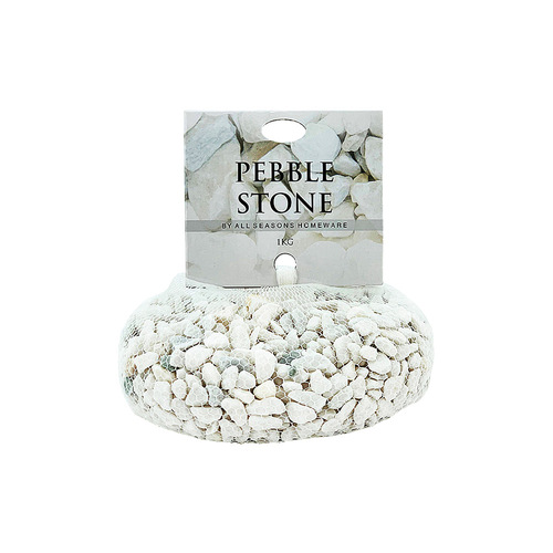 1kg White Marble Stones Tumbled 5-8mm in Bag Great for Plants & Candle Displays